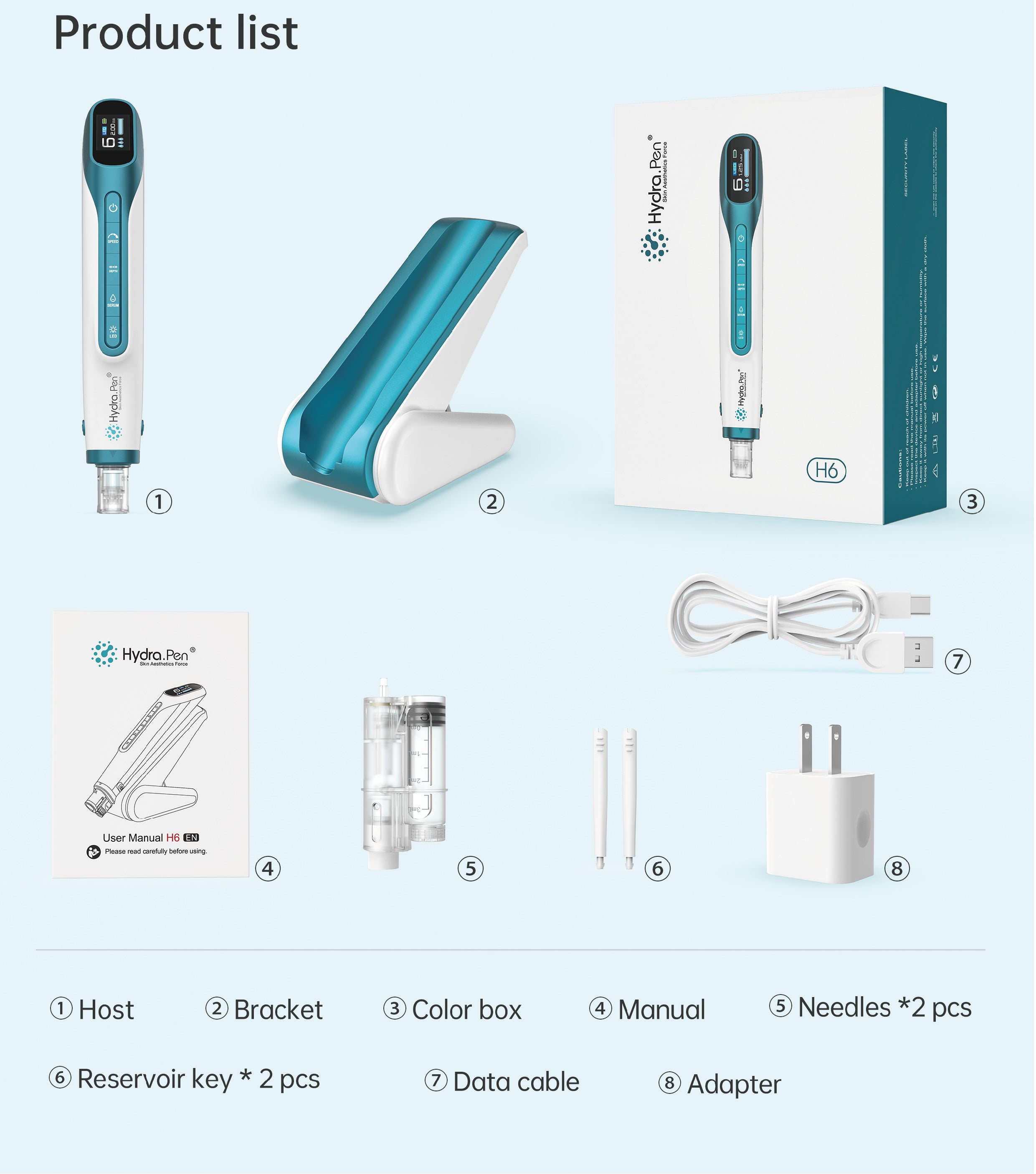 Hydra Pen H6 Advanced Serum Infusion Microneedling Pen with Light Therapy